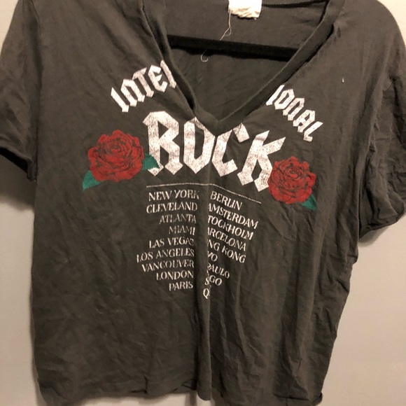 V neck rock t shirt Clearance